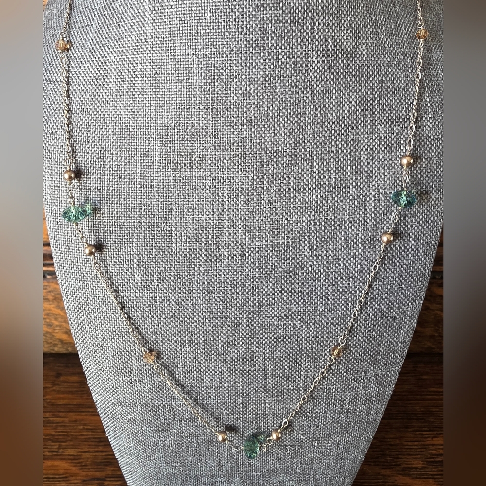Sterling Silver Swarovski Crystal Beaded Necklace